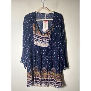 NWT Mitto Shop Navy Long Sleeve Mini Dress Sz S